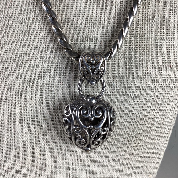 Brighton Silver Heart Filigree Necklace‎ - Picture 4 of 12
